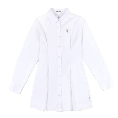 EYELET POINT SHIRT ONE-PIECE WHITE