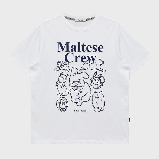 MALTESE CREW LINE GRAPHIC HALF SLEEVE T-SHIRT WHITE