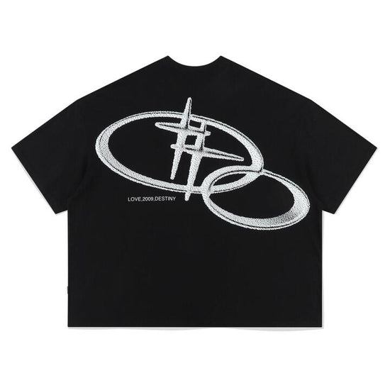 WIDE FIT SHINING LOGO TEE SHIRT BLACK