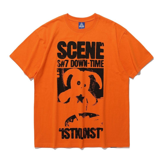 RABBIT POSTER TEE ORANGE