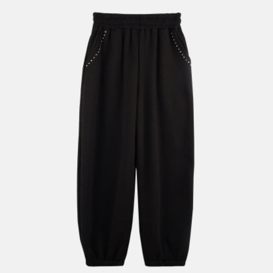 METAL STUD JOGGER PANTS BLACK