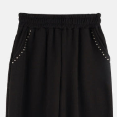 METAL STUD JOGGER PANTS BLACK