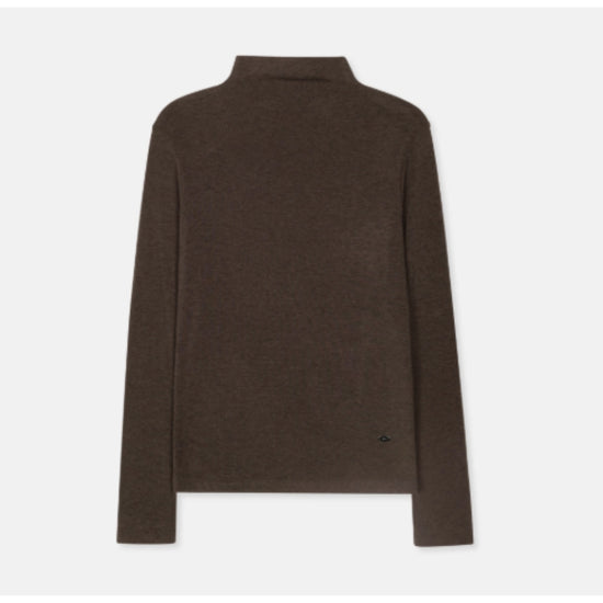3.3 BASIC TURTLENECK KNIT TOP BROWN
