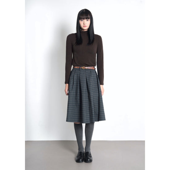 BOX PLEATED HERITAGE SKIRT NAVY