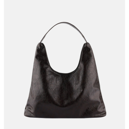 EYELET STRAP SHOULDER BAG DARK BROWN