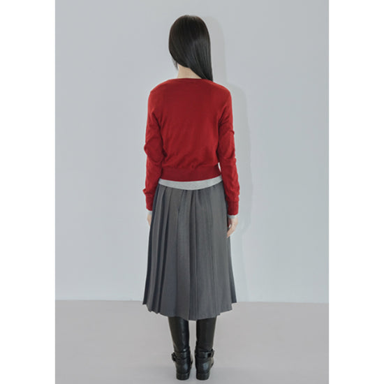 MELLOW KNIT CARDIGAN RED