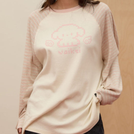 PIXEL ANGEL MALTESE LONG SLEEVE T-SHIRT PINK