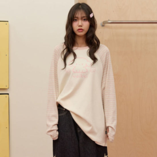 PIXEL ANGEL MALTESE LONG SLEEVE T-SHIRT PINK