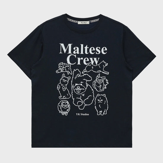 MALTESE CREW LINE GRAPHIC HALF SLEEVE T-SHIRT NAVY