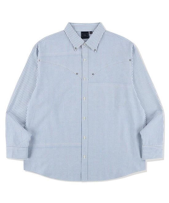 PIN STRIPE WESTERN SHIRT SKY BLUE