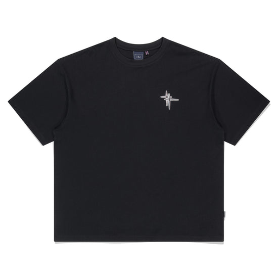 VOLUME LOGO FLOWER TEE SHIRT BLACK