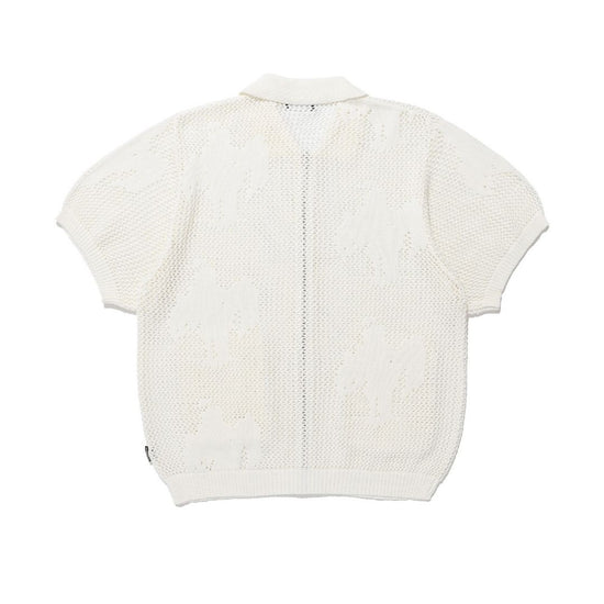 ANGEL SHADOW HALF ZIP UP POLO KNIT IVORY