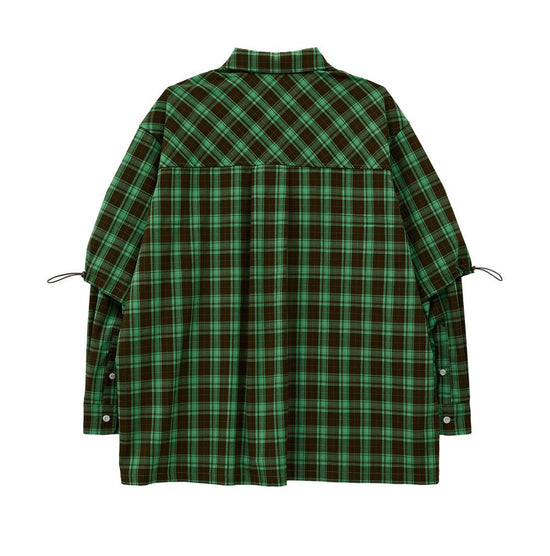 LAYERED CHECK SHIRTS GREEN