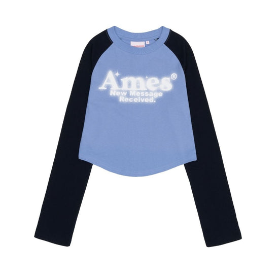 ROUND HEM RAGLAN LS TEE BLUE