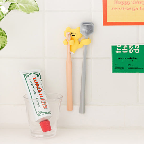 MOGRY SILICONE TOOTHBRUSH RACK 2P BUTTER