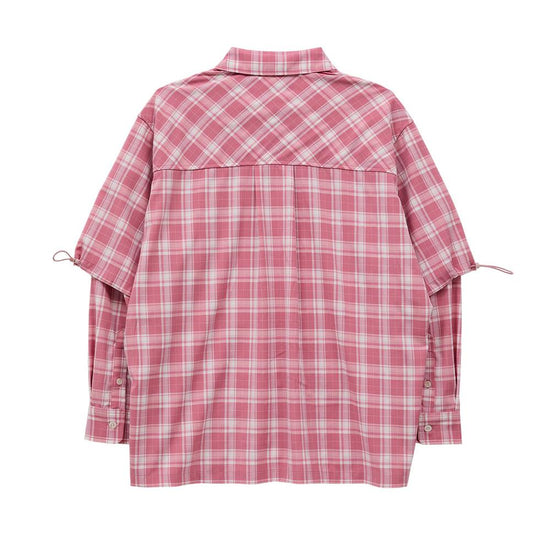 LAYERED CHECK SHIRTS PINK