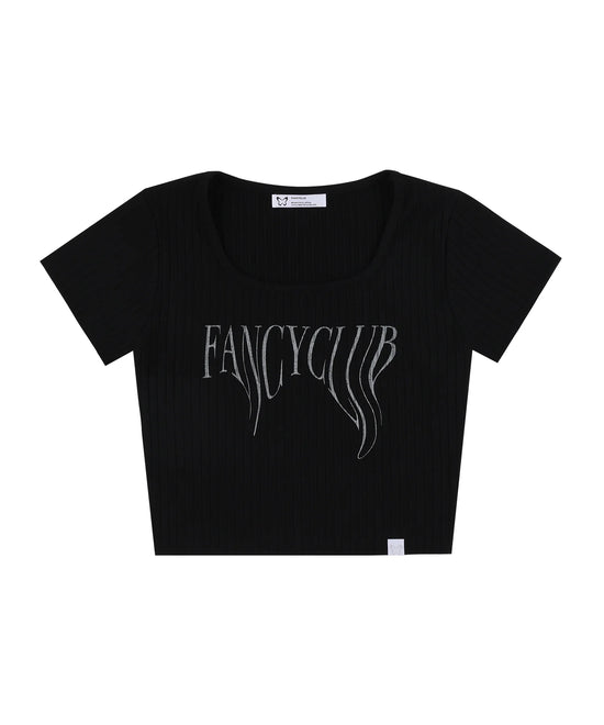 TYPO BASIC U-NECK TEE  BLACK