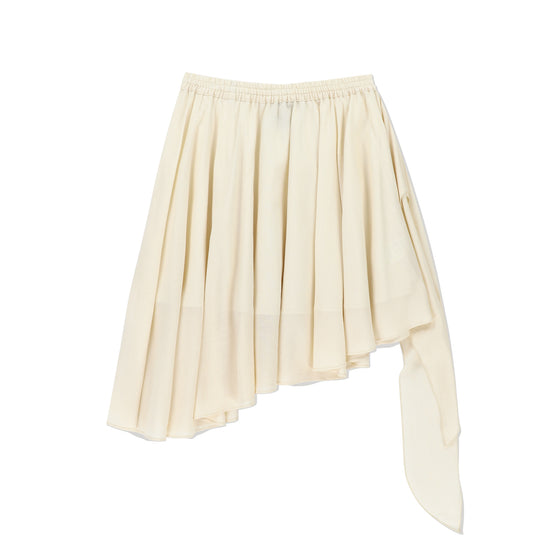 RIBBON FLARE SKIRT IVORY