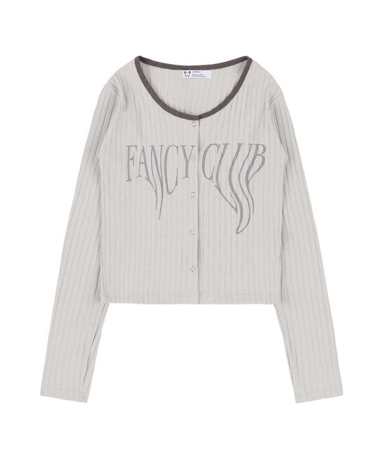 TYPO BASIC LOGO CARDIGAN BEIGE