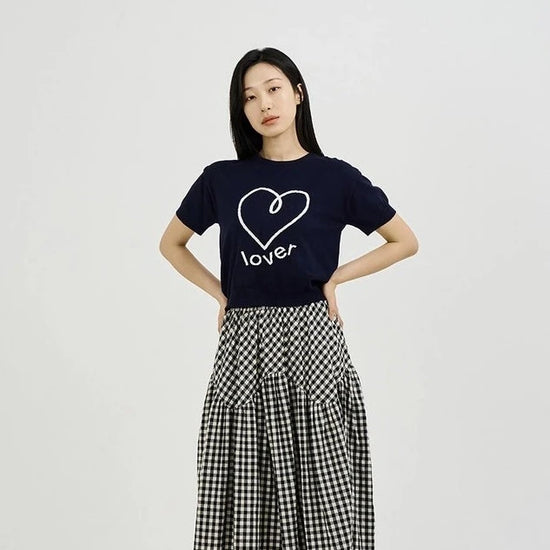 LOVER SWEAT HALF SLEEVE KNIT NAVY