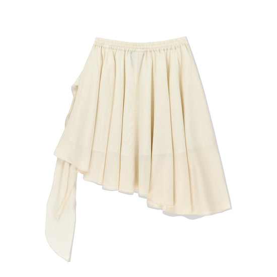 RIBBON FLARE SKIRT IVORY