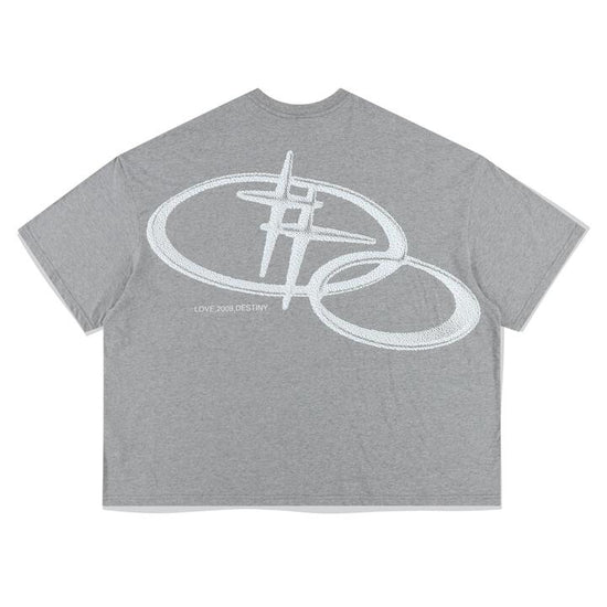 WIDE FIT SHINING LOGO TEE SHIRT GREY