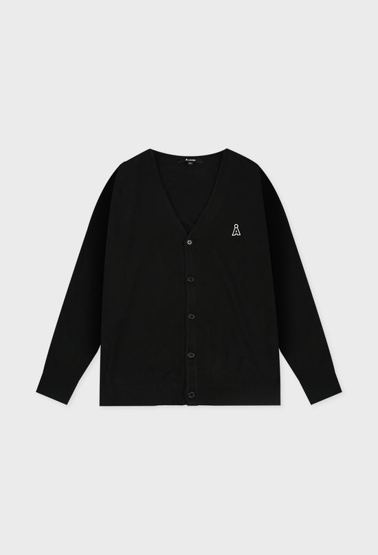 ALAND A LOGO WAPPEN CARDIGAN BLACK