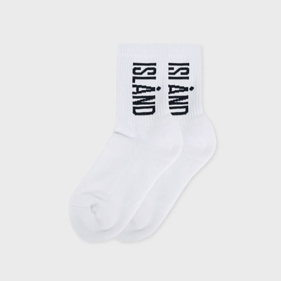 ALAND ISLAND LOGO JACQUARD SOCKS WHITE