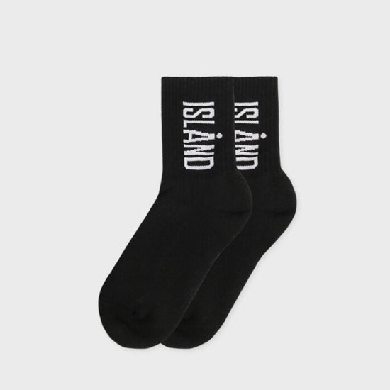 ALAND ISLAND LOGO JACQUARD SOCKS BLACK