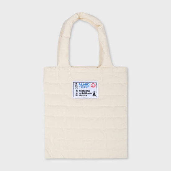 ALAND QUILTING MINI TOTE BAG LIGHT BEIGE