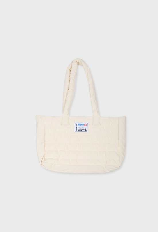 ALAND QUILTING TOTE BAG LIGHT BEIGE