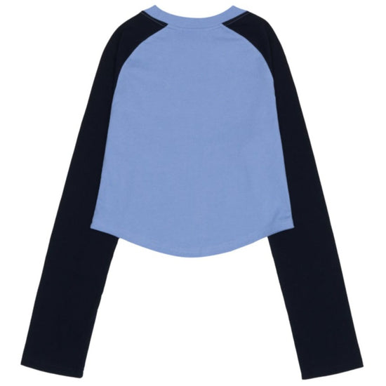 ROUND HEM RAGLAN LS TEE BLUE