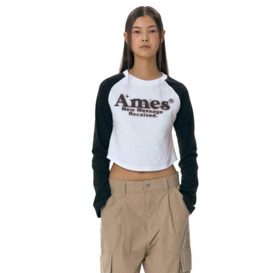 ROUND HEM RAGLAN LS TEE WHITE