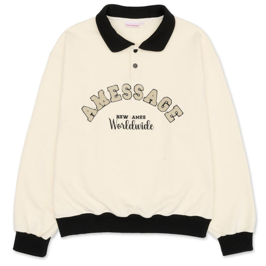 TWOTONE COLLAR SWEATSHIRT CREAM