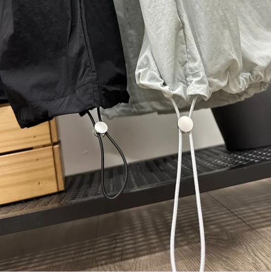 FRONT ZIPPER STRING DRESS CHARCOAL