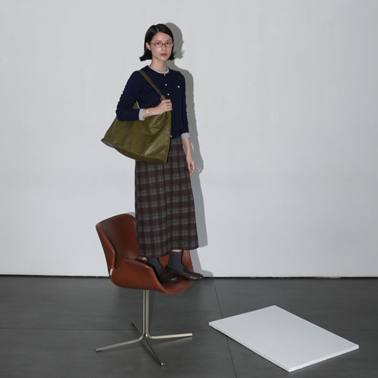 KEKE'S PICK - EYELET STRAP SHOULDER BAG OLIVE GREEN