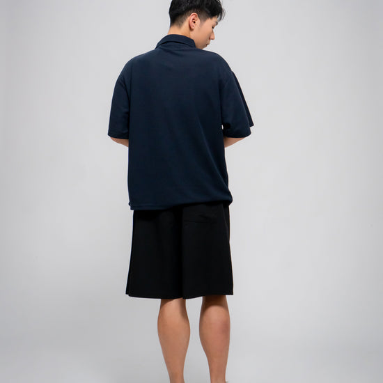 MEN'S BUTTON COLLAR POLO T-SHIRT NAVY