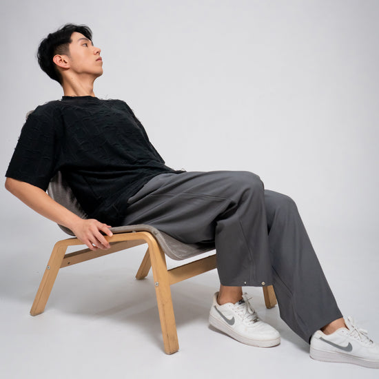 MEN'S SNAP BANDING SLACKS GREY