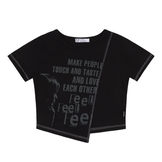 EACH OTHER UNBALANCE CROP TEE BLACK