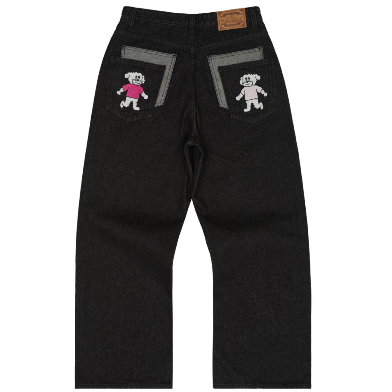 ★Wai Kei★ Maltese Multi-Embroidered Denim Pants Black YKBD BUY WAI KEI Denim Pants MALTESE MULTI EMBROIDERY DENIM PANTS