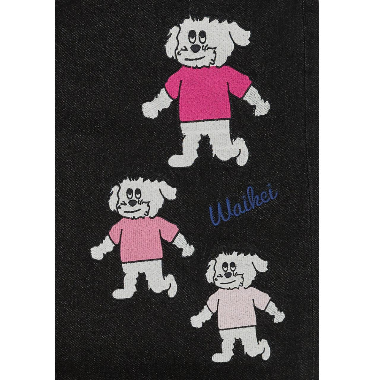 ★Wai Kei★ Maltese Multi-Embroidered Denim Pants Black YKBD Maltese Multi Embroidery Denim Pants - WaiKei | 60% - Asian