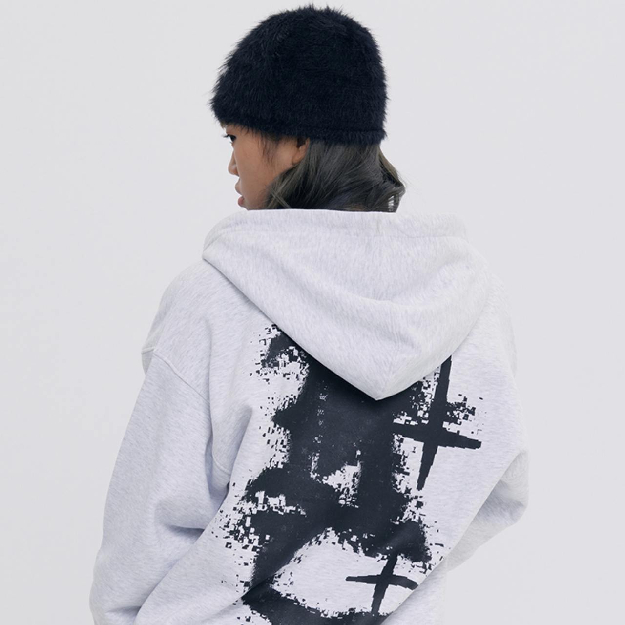 BELI Hoodie ROMANTIC CROWN SPOUT LOGO ZIP UP HOODIE LIGHT GREY