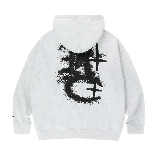 SPOUT LOGO ZIP UP HOODIE LIGHT GREY