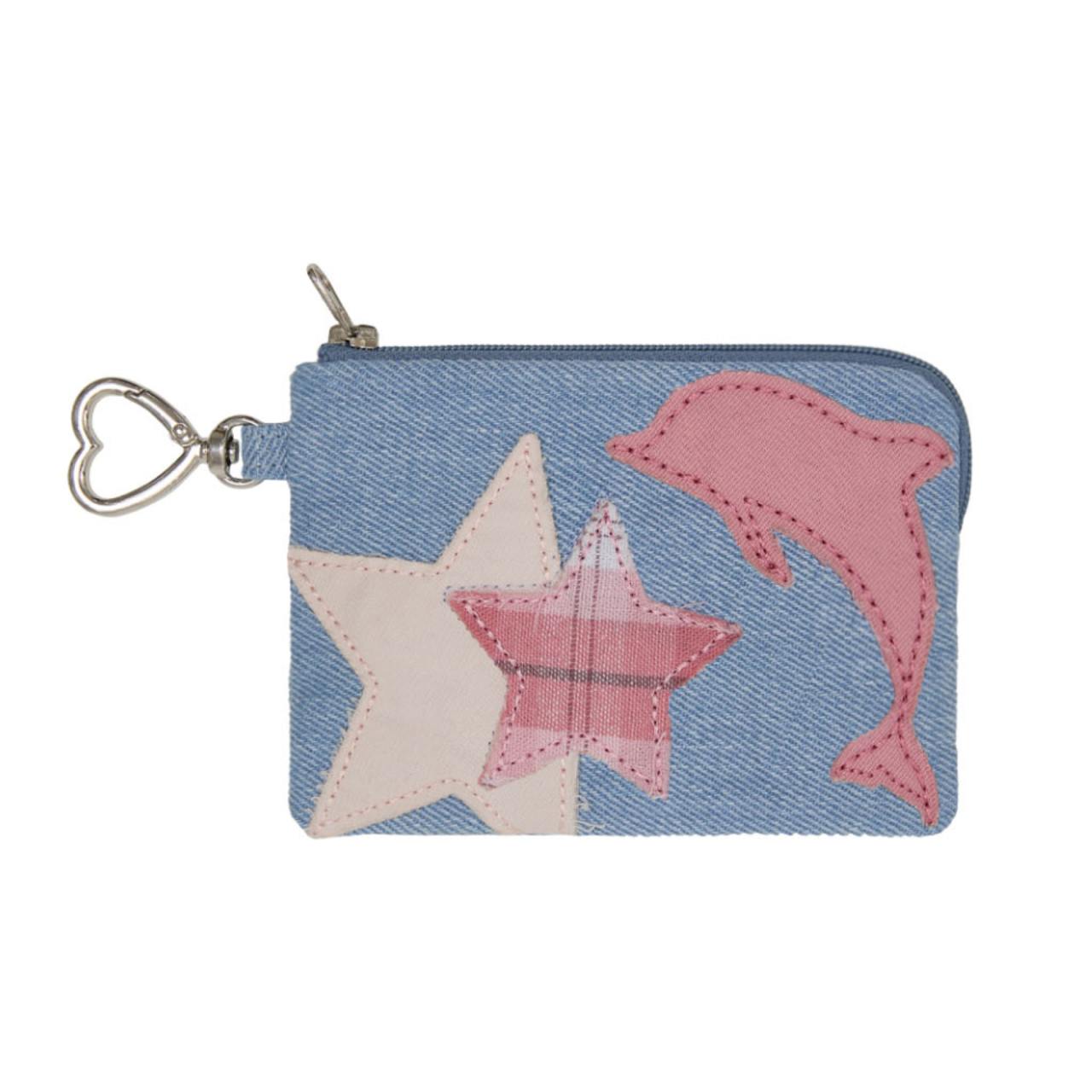 ★Wai Kei★ Dolphin Applique Denim Card Wallet YKBD03AC20 BUY WAI KEI Wallet DOLPHIN APPLIQUE DENIM CARD WALLET LIGHT BLUE