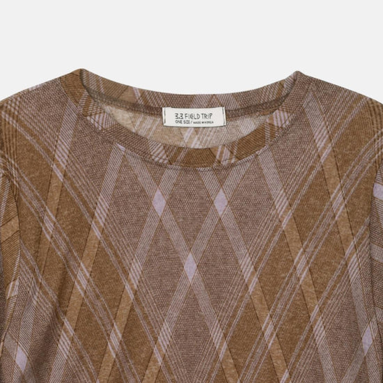 SHEER CHECK LONG SLEEVE NAVY
