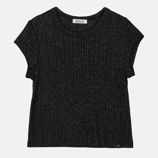 VERTICAL LINE LABEL T-SHIRT BLACK