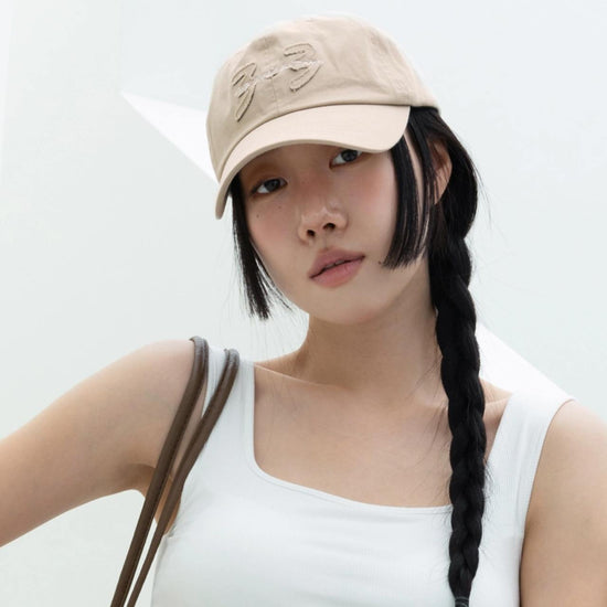 VINTAGE 3.3 APPLIQUE BALL CAP BEIGE