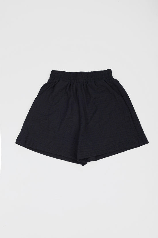 WRINKLED PULL ON SHORTS CHARCOAL