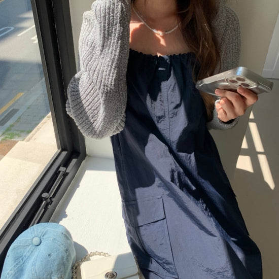 CARGO BOX SLEEVELESS DRESS NAVY