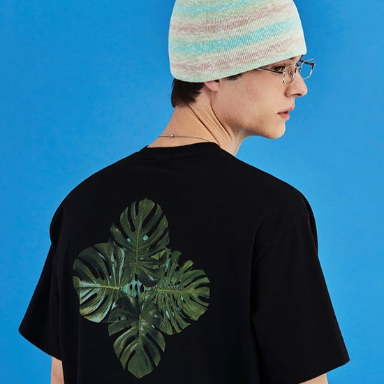 LOGO LEAF T-SHIRT BLACK